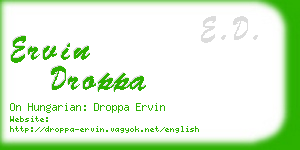 ervin droppa business card